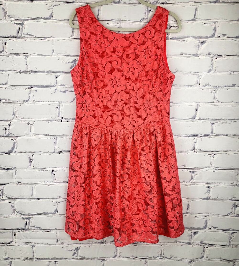 MNG By Mango Dress Womens XL Floral Lace Preppy Flirty cocktail  Party new years